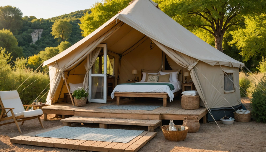 Glamping dans la drôme : tente lodge et aventure au grand air